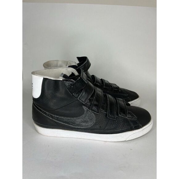 nike shoes high top Sneakers Lace Up Straps Men Size 11.5 Black Leather - Picture 8 of 13